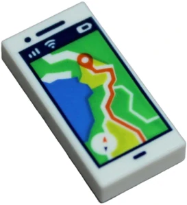 LEGO 3069pb1397 Tile 1 x 2 with Cell Phone / Smartphone with GPS Map on Screen Pattern